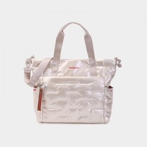 Hedgren Puffer Women's Tote Bags White Beige | XKG9388KL