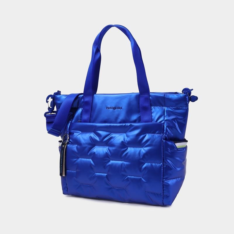 Hedgren Puffer Women's Tote Bags Blue | JXH9815DQ