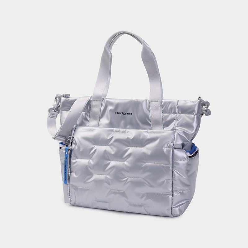 Hedgren Puffer Women's Tote Bags Silver Blue | HSO412DO