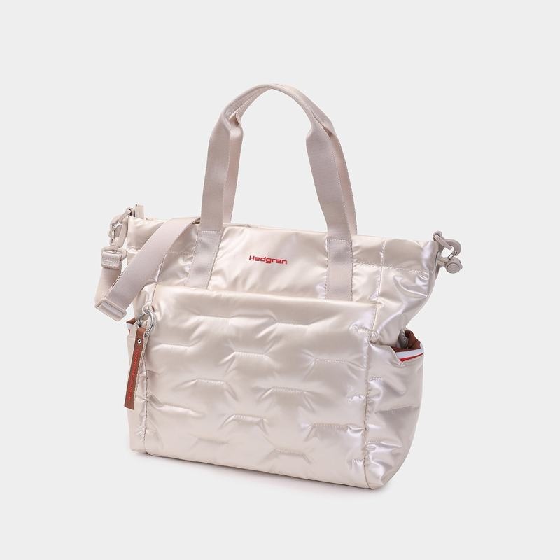 Hedgren Puffer Women's Tote Bags White Beige | XKG9388KL