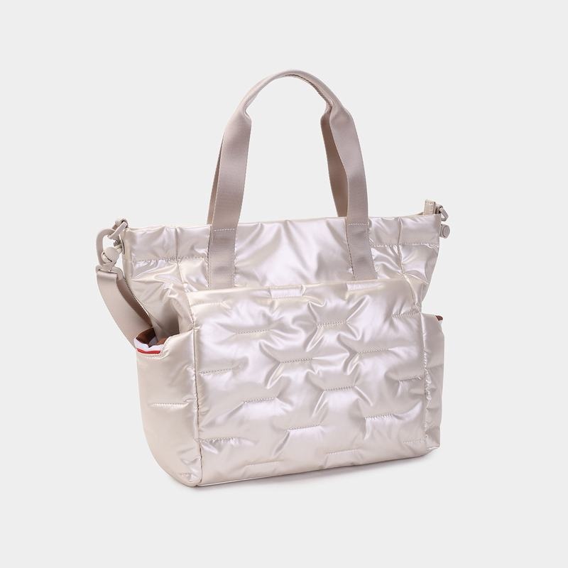 Hedgren Puffer Women's Tote Bags White Beige | XKG9388KL