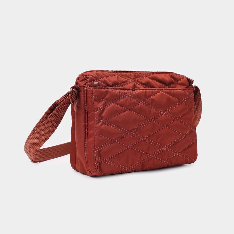 Hedgren Quilted Eye Rfid Women's Shoulder Bags Red Brown | VDG4426YT