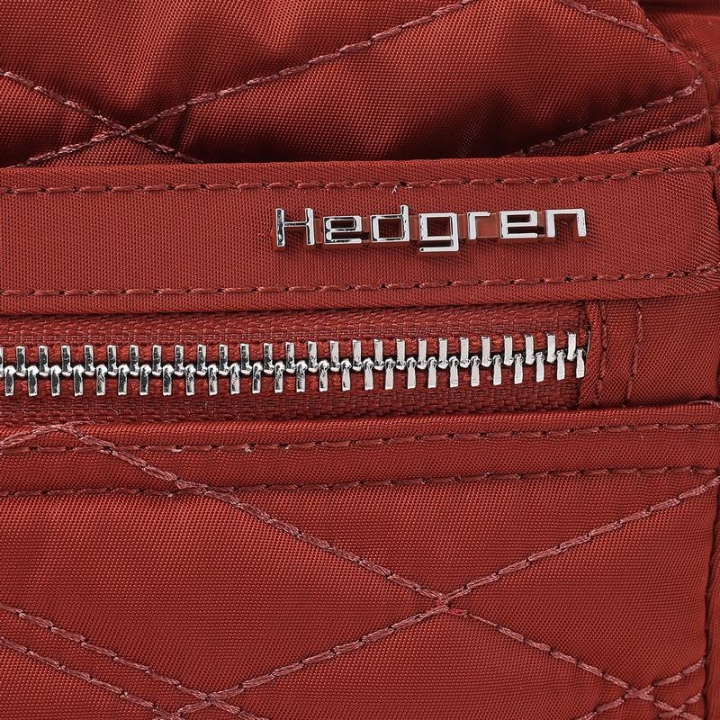 Hedgren Quilted Eye Rfid Women's Shoulder Bags Red Brown | VDG4426YT