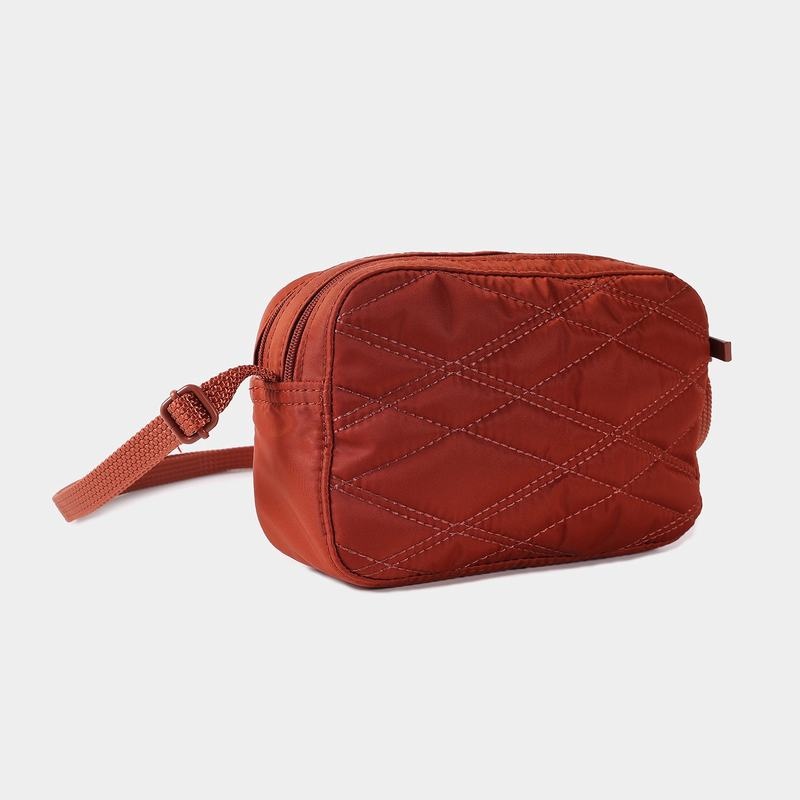 Hedgren Quilted Maia Mini Rfid Women's Crossbody Bags Red Brown | TOU7362PT