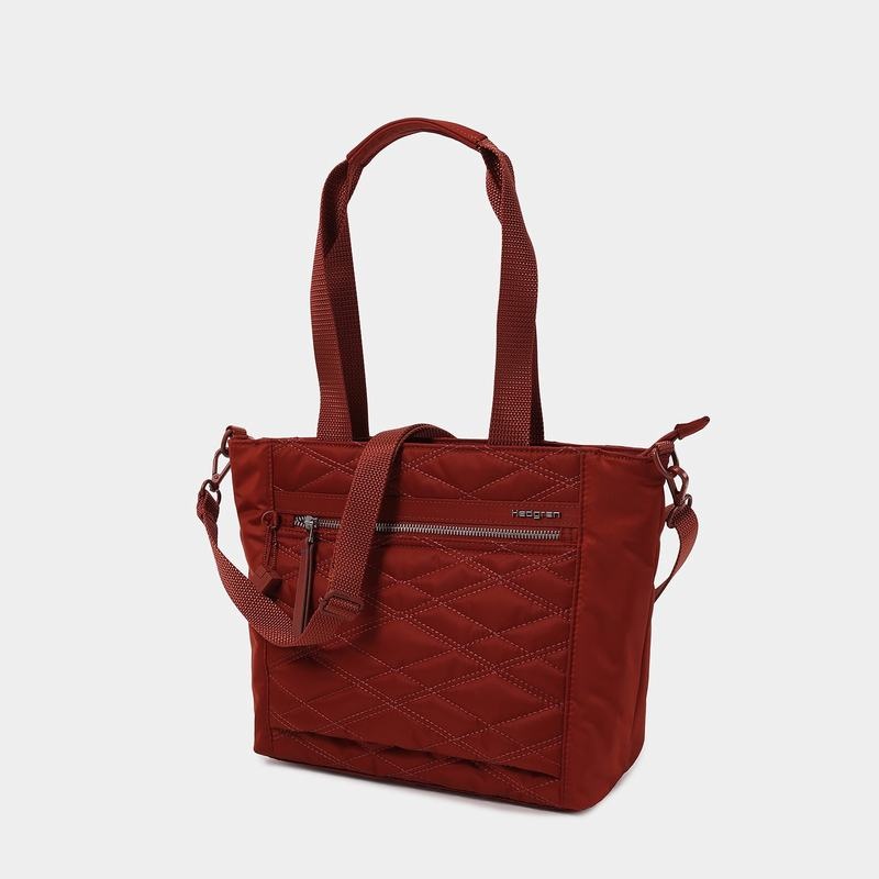 Hedgren Zoe Medium Rfid Women's Tote Bags Red Brown | UNX9285KK